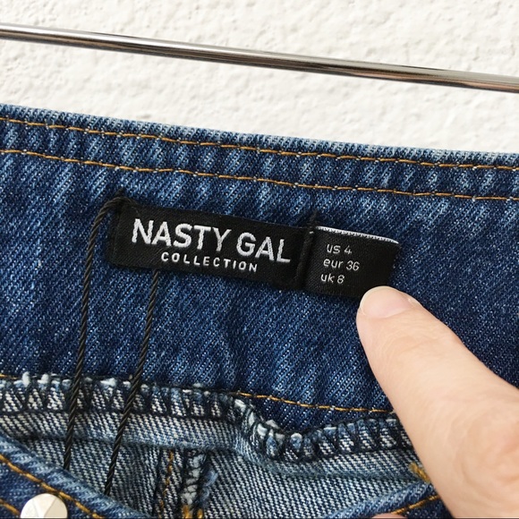 Nasty Gal Studded Denim Mini Skirt - Picture 3 of 4